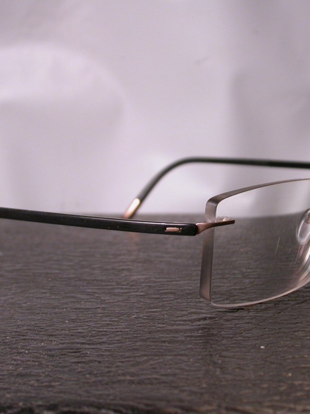 Silhouette Titan Frameless Black and Gold Eyeglasses Made in Austria